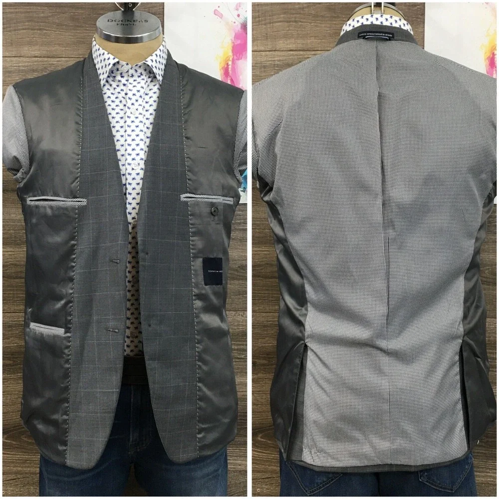 TOMMY HILFIGER Mens Blazer Sport Coat Casual Jacket‎ Size 38R Classic Wool Suit